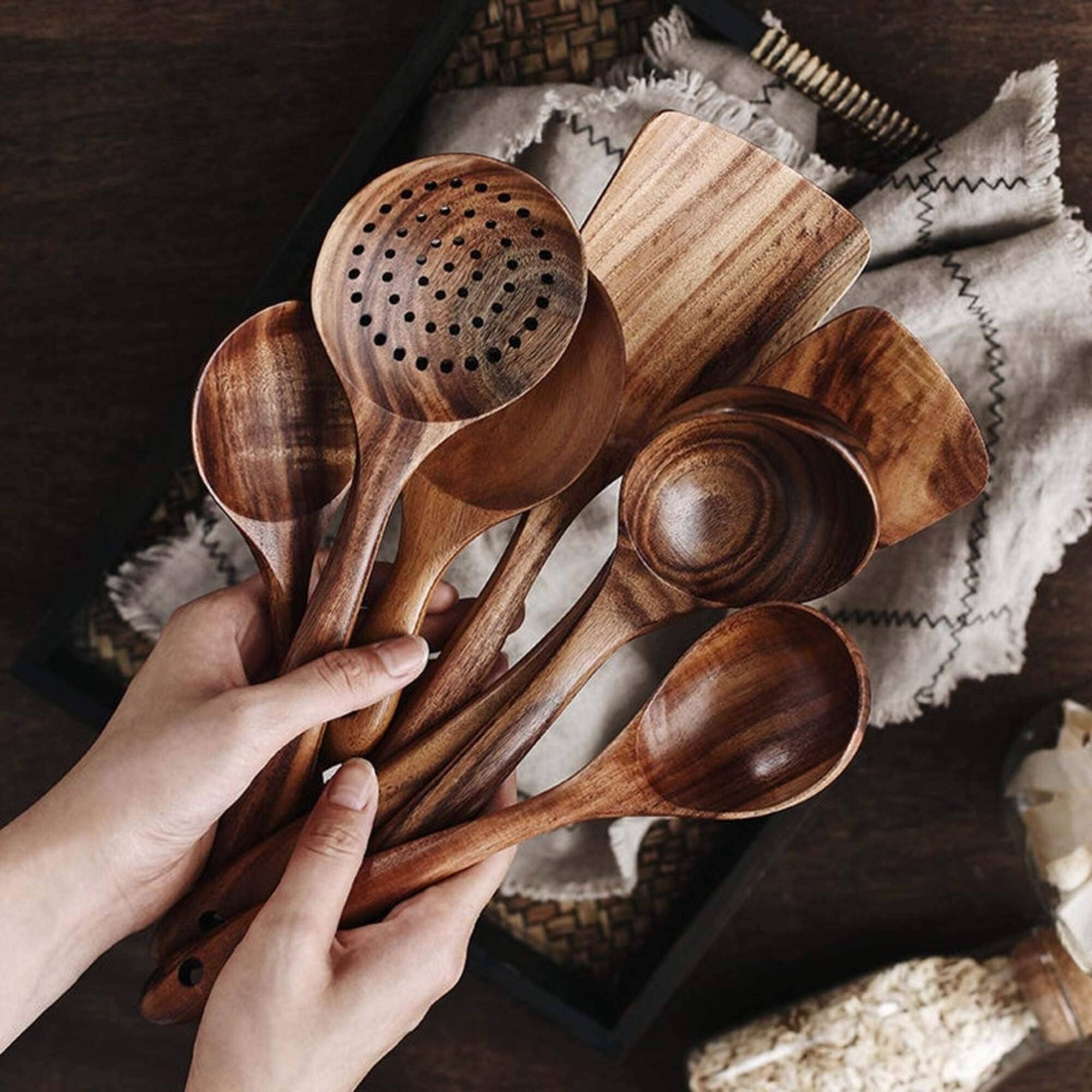 Customized 7 Piece Wooden Cooking Utensil Set: Personalized Gifts and Home  Décor – LuLu Grace
