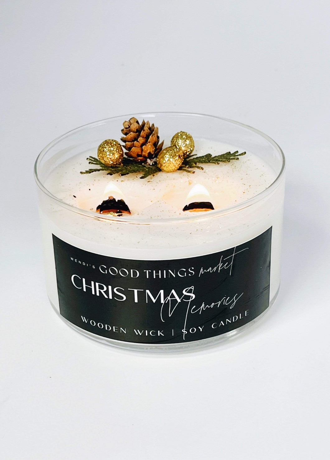 Christmas Memories Wooden Wick Candle