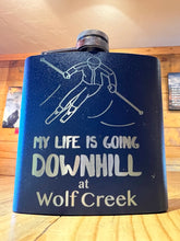 Load image into Gallery viewer, Ski My Life Is Going Downhill Powder Coated Flask
