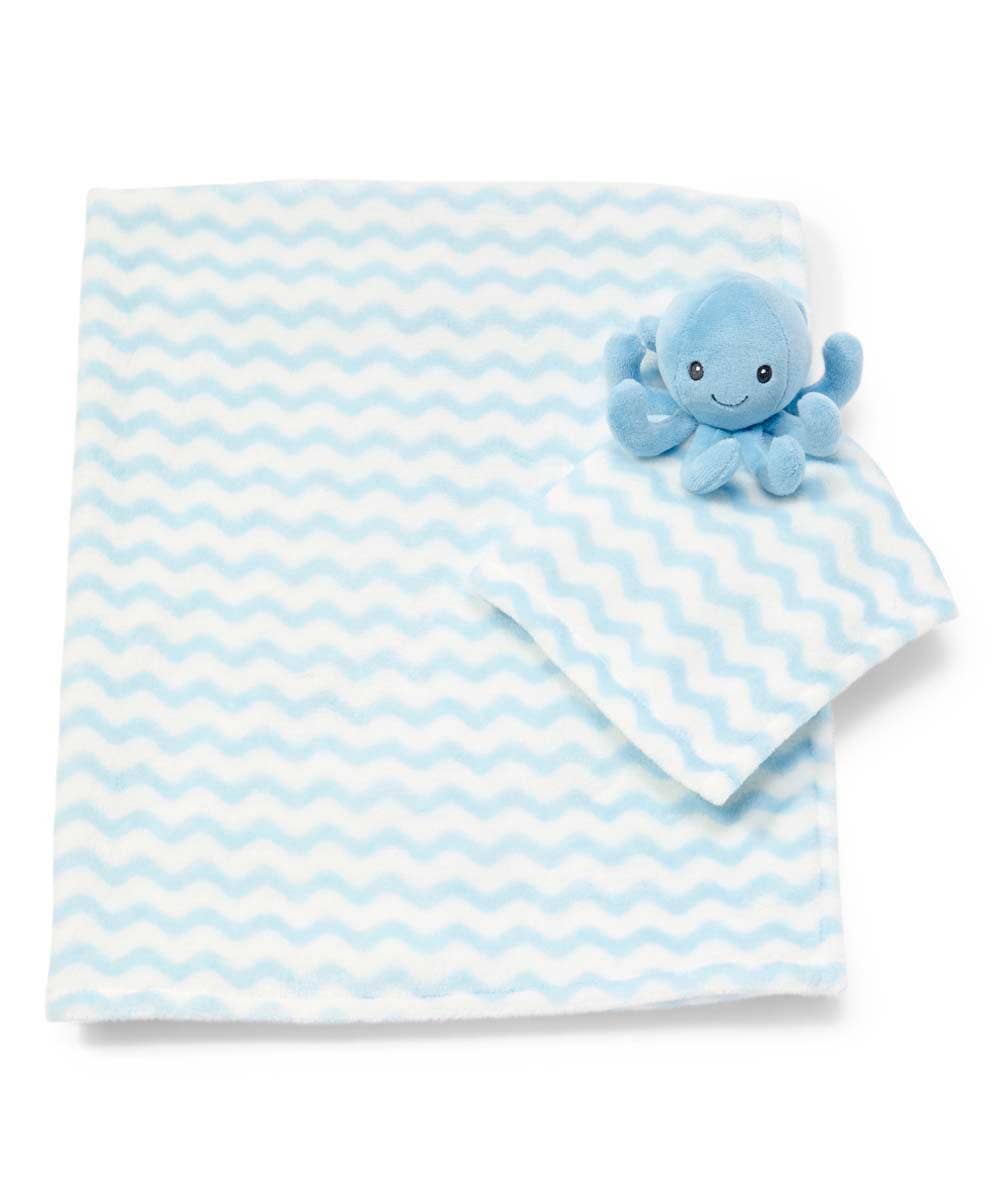 Animal Blanket And Nunu Set- Blue Octopus