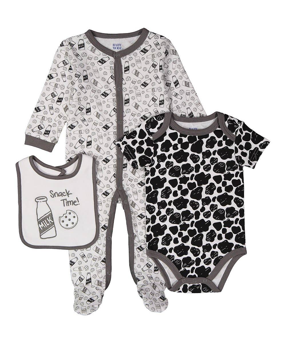 Neutral 3 Piece Coverall Set -  Snack Time