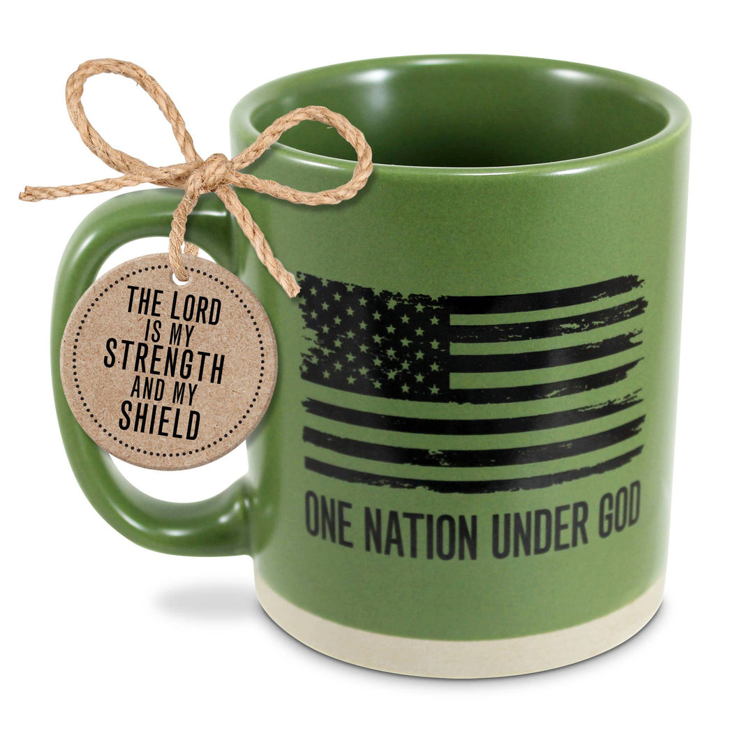 Mug One Nation Under God Green 16 Oz.