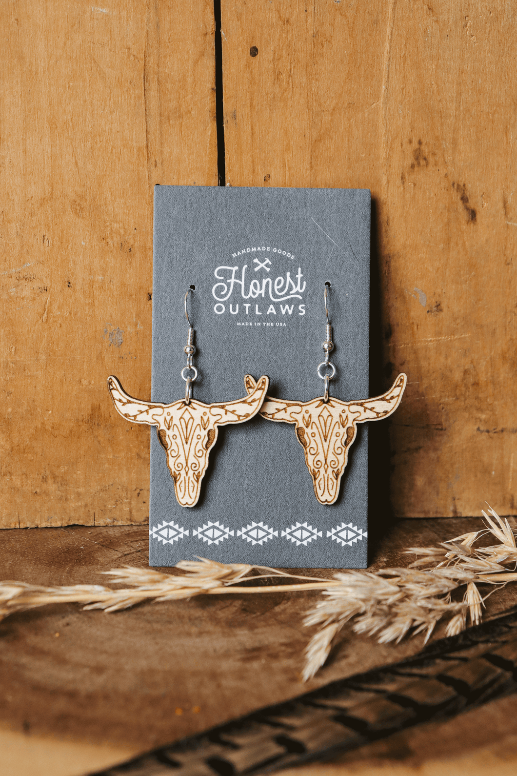 Cow Skull Dangle Earrings