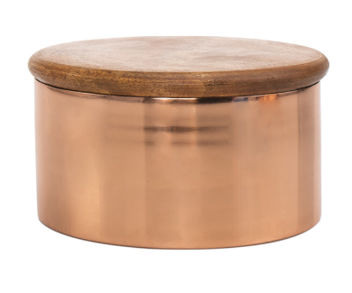 Copper Canister Wood Lid