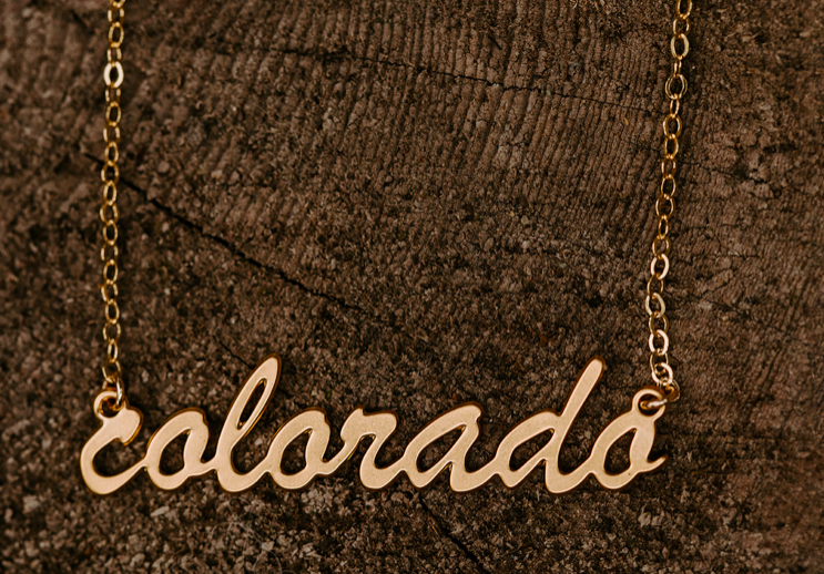 Colorado Script Necklace