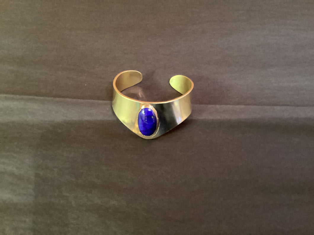 Brass and Lapis Bracelet-2nd Wind creations