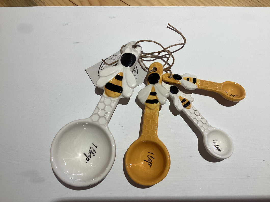 Ceramic Honey Bee Measuring Spoon, 4 pc/Set